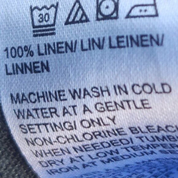 A1  Lord & Taylor - Classic 100% Linen Shirt - Classic Fit - Green - Sz M - Picture 4 of 4